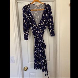 Banana Republic Blue Floral Wrap Dress
